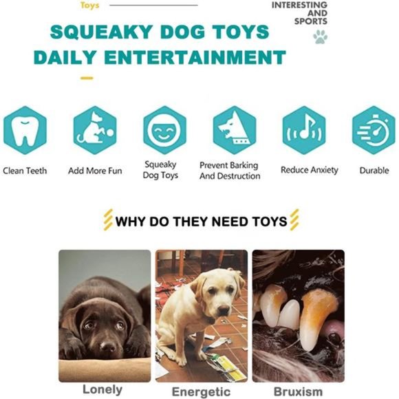 NEW - Plush Dog Toy Squeaky Puppy Chew Toys , Gift for Dog Lovers - Picture 5 of 6